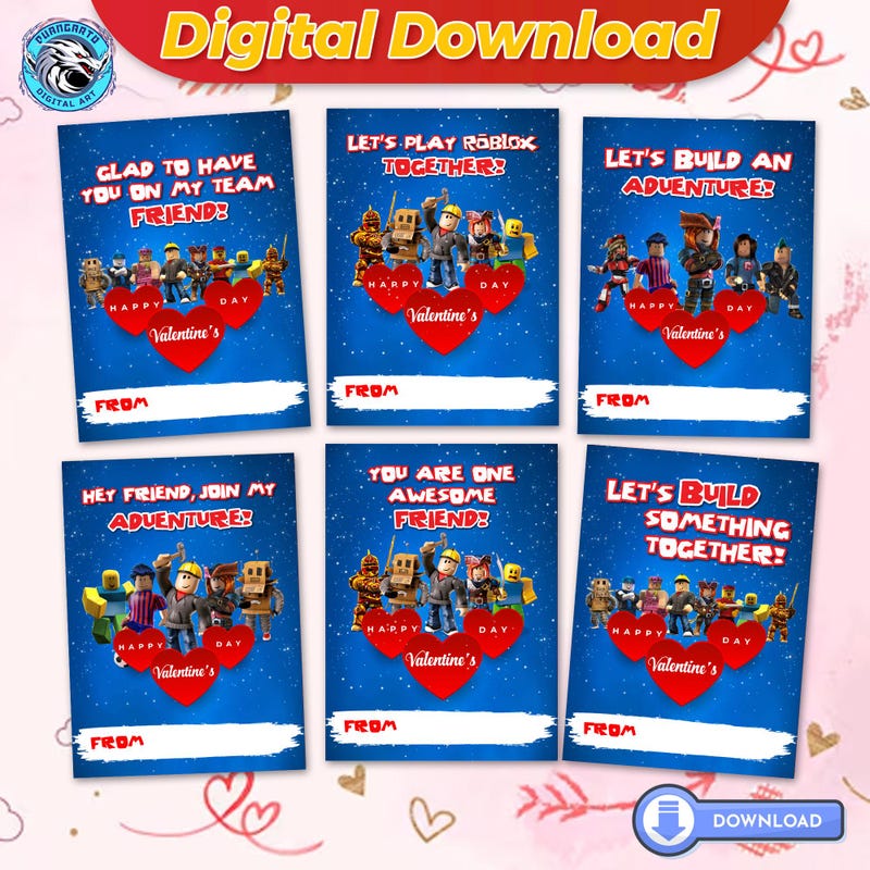 Roblox Valentine Cards - Etsy