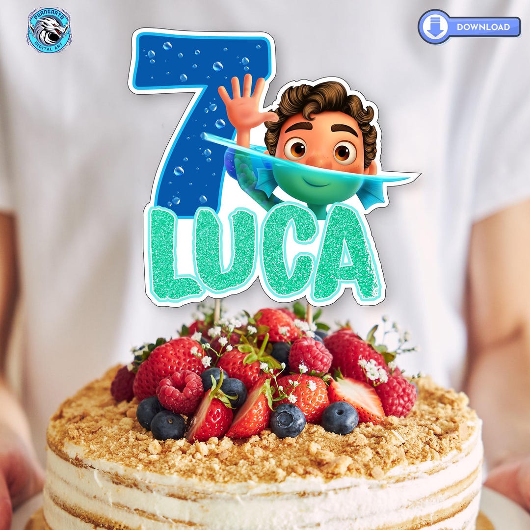 Luca Birthday Cake Topper: Personalized Party Decor (digital Download ...