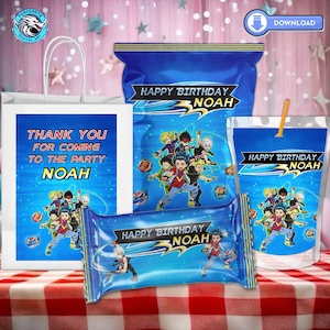 Printable Beyblade Birthday Party Bundle: Custom Favor Bags (Digital Download)