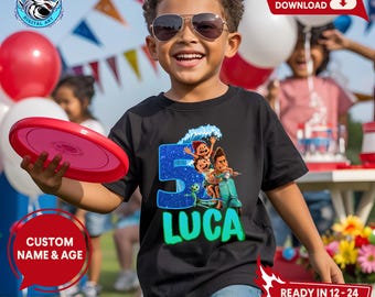 Luca Birthday Shirt Iron Transfer, Luca Party Decor (Digital PNG)
