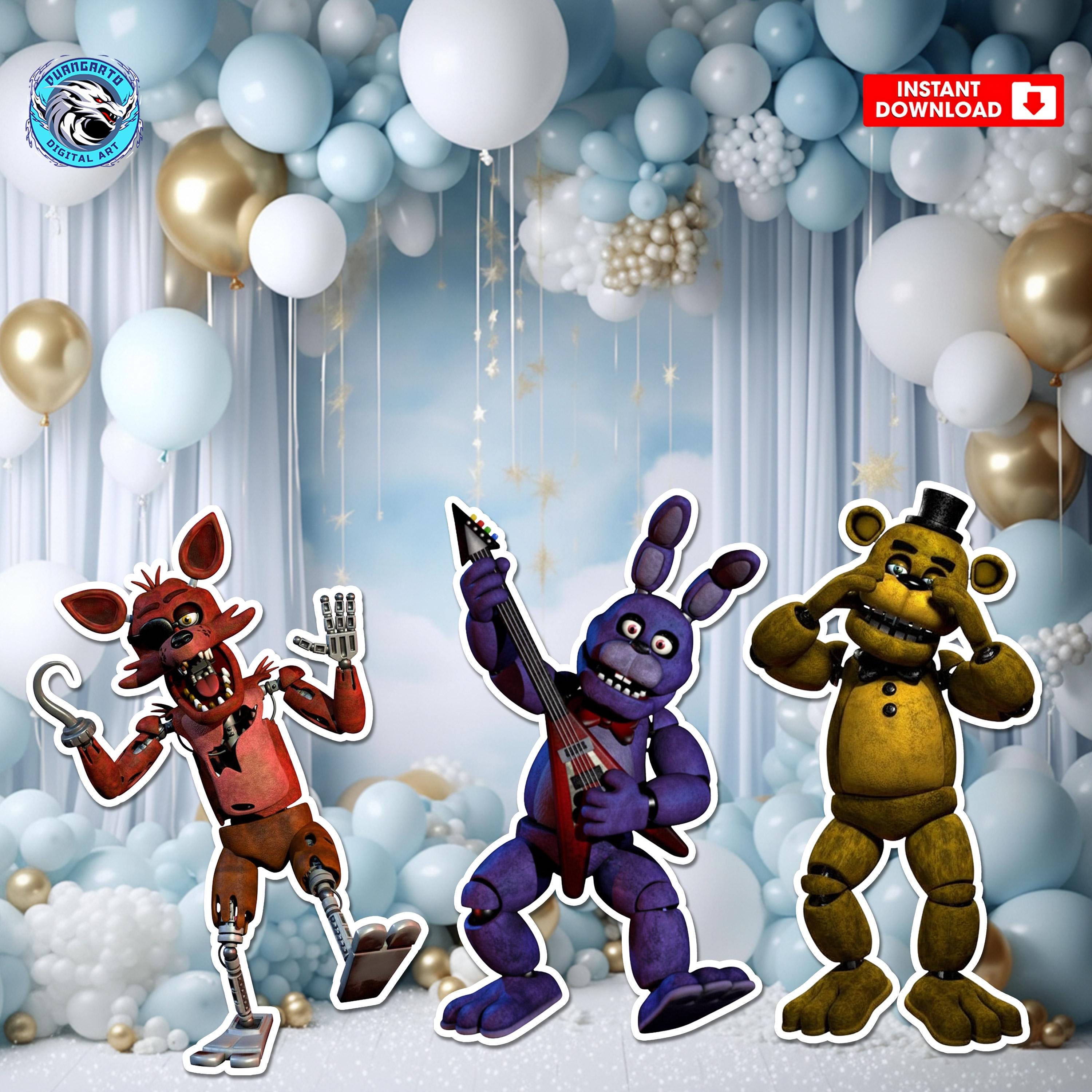FNAF Freddy Fazbear Cutouts: Gamer Birthday Party Decor (instant