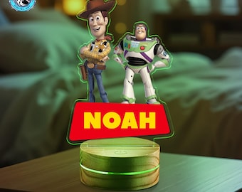 Personalized Toy Story Night Light, Custom Name LED Kids Lamp