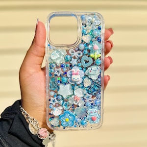 Blauwe decoratieve case met charme ୨ৎ