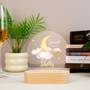 Personalized night light cute forest animals made of acrylic, baby gift birth, christening gift, children&#39;s room, birthday gift, night lamp