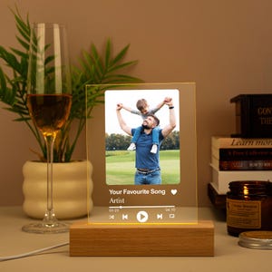 Custom Photo Night Light, Fathers Day Gift Bedroom Night Light, Photo Collage LED Light, Gifts for Dad, Gifts From Daughter, Gift for Him