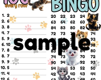 100 wta bingo board