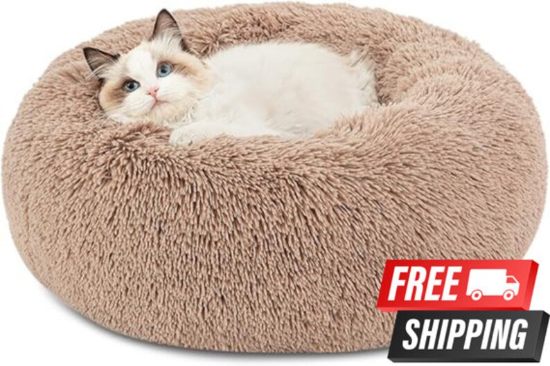 Bedsure Calming Cat Beds for Indoor Cats Cat Bed Washable 20 Inch, Non ...