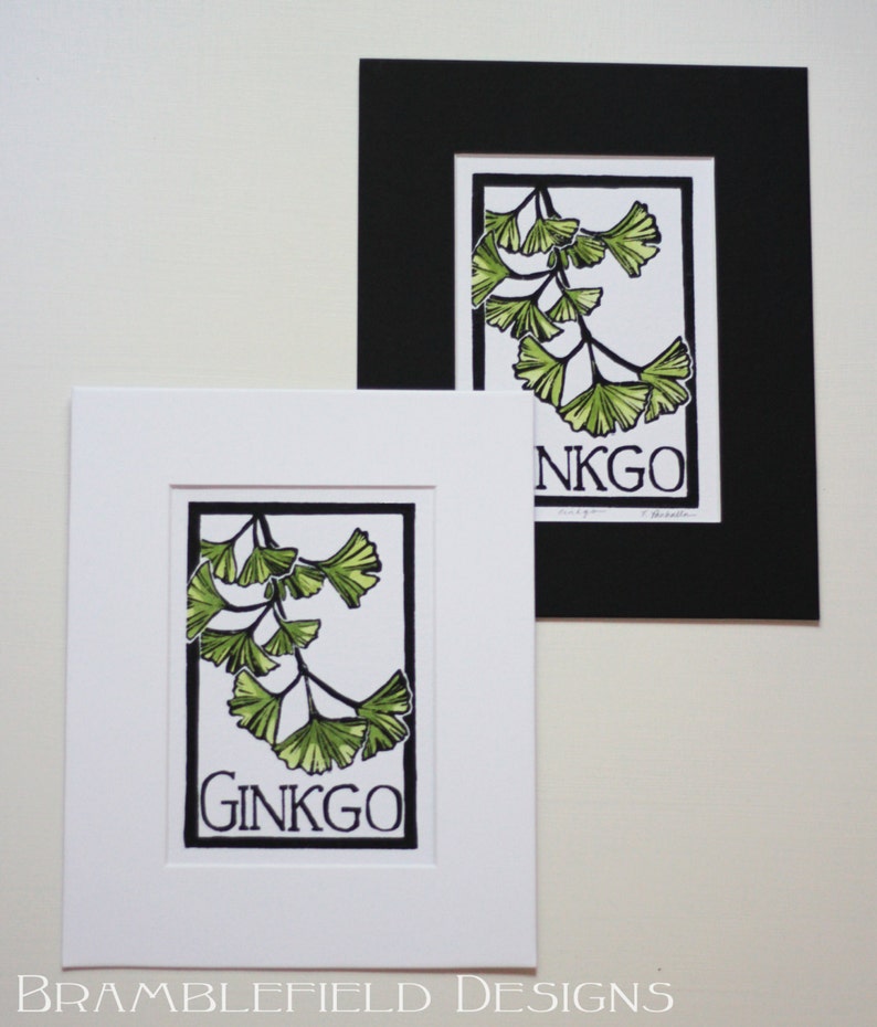 Ginkgo Block Print Original GRATUIT SHIPPING image 2