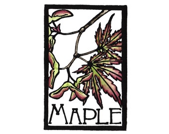 Maple- Block Print Original- FREE SHIPPING