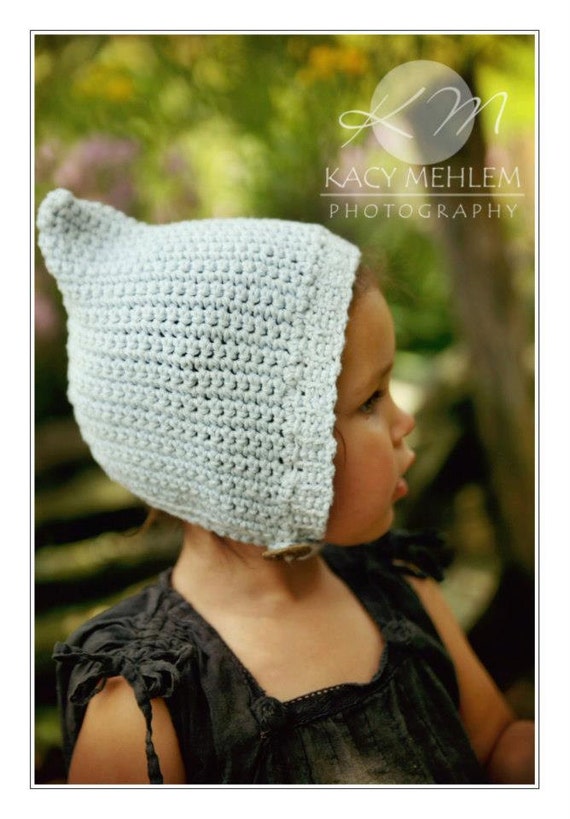 pointed baby bonnet
