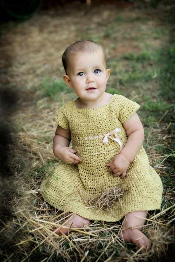 Items similar to Baby Dress - yellow baby dress - easter dress - hand ...