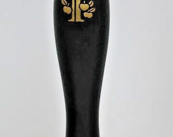 All Black Wooden Cidery Tap handle Brass Knob on the top Tap Handle