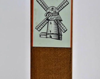 Pella Hops Co. Blood Oranje Wheat Wooden Rectanglular Beer Tap Handle