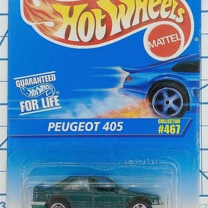 1995 Hot Wheels Collector #467 Peugeot 405 1:64 Scale NIP Blue Card Die-Cast