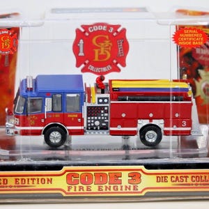 Code 3 Collectibles Gary Fire Department Engine 3 Ferrara Pumper 12332 Boxed Sealed 1:64 Scale