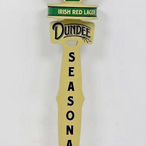 Dundee Seasonal Irish Red Lager Beer Diecast metal Tap Handle