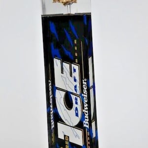 BUDWEISER Ice Draft Beer Acrylic Beer Keg Tap Knowb handle Triangle Vintage Advertising