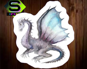 Watercolor Dragon, Vinyl Decal Sticker