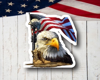 Eagle & Flag, Vinyl Decal Sticker