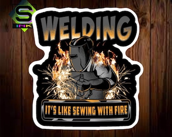 Sewing With Fire, Vinyl Decal Sticker