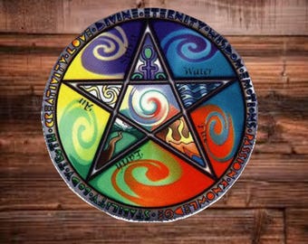Elemental Pentagram Vinyl Decal Sticker