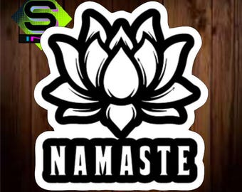 Namaste Lotus Flower, Vinyl Decal Sticker