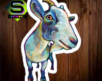 Watercolor Goat, Vinyl Decal Sticker