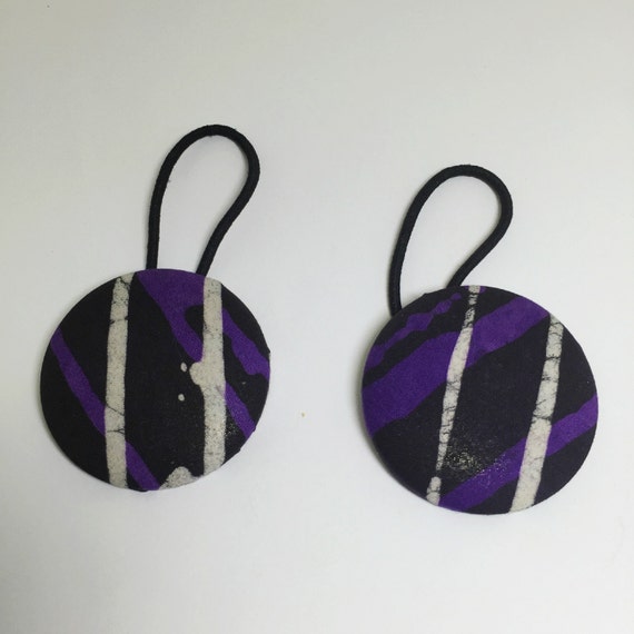 Ankara Fabric Hair Ties Fabric Covered Button For Ponytails Etsy