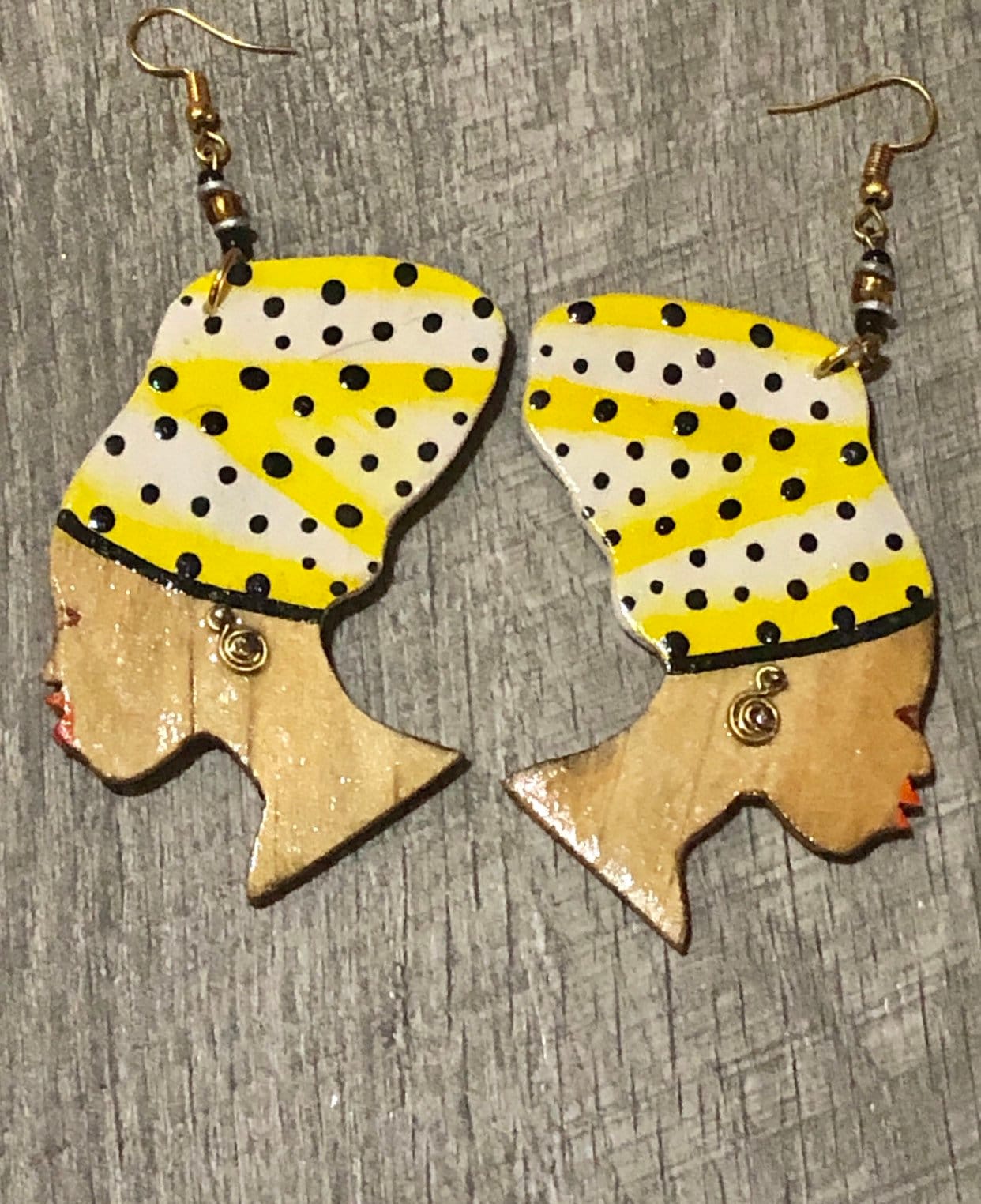 African Queen Wood Earrings Africa Wood Earrings Queen Nefertiti