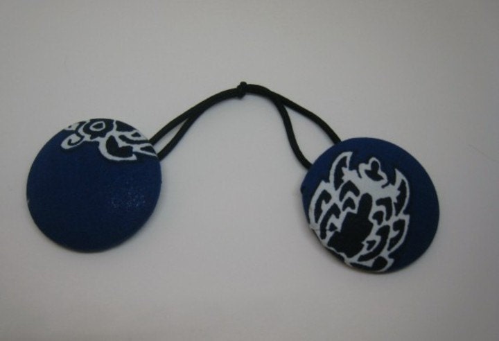 Fabric Button Hair Tie Pony Tail Holder African Hair Tie Elastic Ponytail
