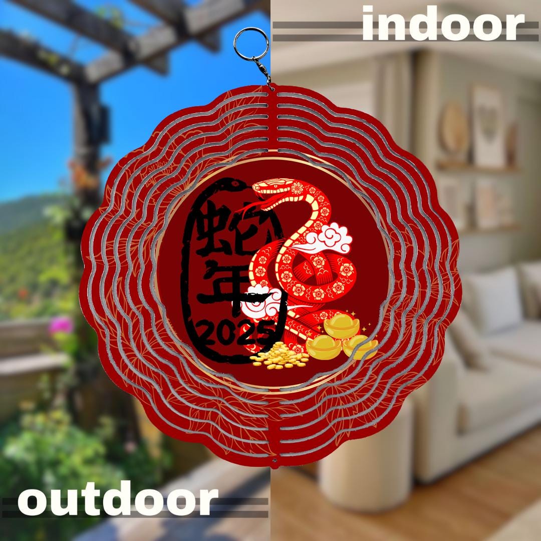 2025 Year of the Snake Wind Spinner - Chinese Zodiac Lunar New Year ...