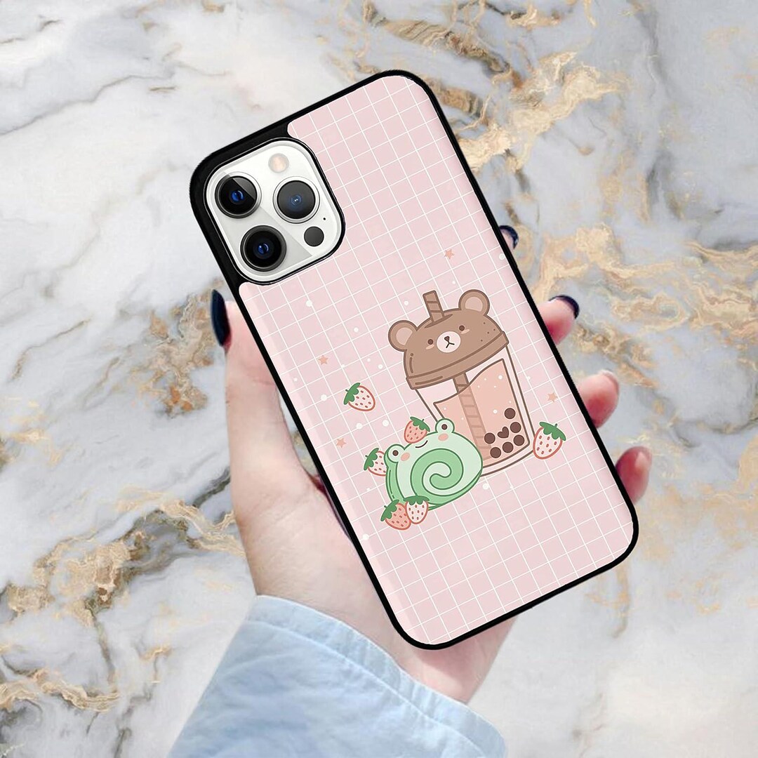 Boba Tea Bear Strawberry Cake Frog Cute Kawaii Aesthetic Case ...