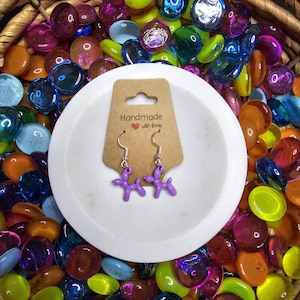 Balloon animal earrings, dog, cartoon