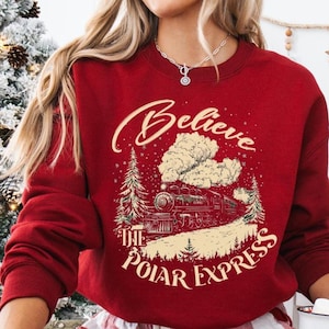 Polar Express Believe Sweater, Polar Express Trip, Christmas Family Trip, Christmas Sweatshirt, Believe Hoodie, All Aboard Polar Express