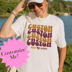 Custom House Divided Football Shirt Comfort Colors Tee, Personalized Team Fan Shirt, Game Day Football T Shirt, College House Divided Top