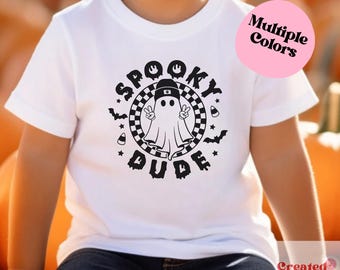 Camiseta de Halloween para niños, camiseta de fantasma espeluznante, camiseta de fantasma de Halloween, camiseta de Halloween para niños, camiseta de tipo espeluznante para niños Gildan
