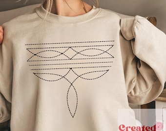 Sudadera con diseño de puntada de bota, jersey, camiseta de rodeo, regalo de cumpleaños de vaquera, sudadera con bota de vaquero, festival de música country y western