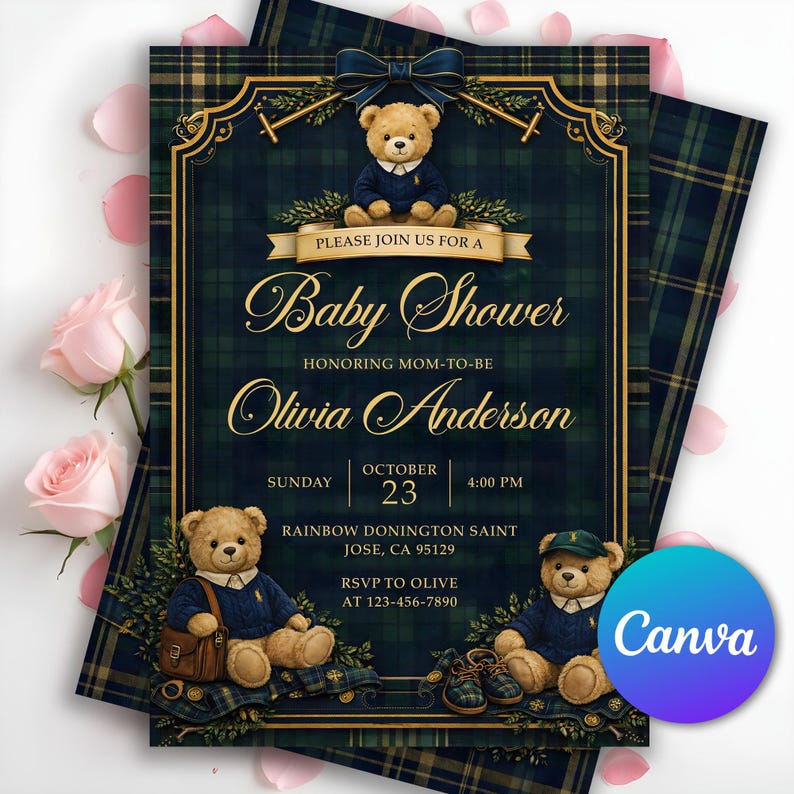 Polo Baby Shower,Plaid Baby Shower,Polo Teddy Bear,Polo Baby Template,Teddy Bear Shower,Vintage Polo Shower,Polo Bear Invitation,Luxury Polo Baby,Teddy bear invite,Baby polo invite,Unique invitation,Retro elegant invite,luxury birthday card,Ralph Lauren Plaid,Ralph Lauren Shower,Ralph Lauren Baby,Polo Ralph Lauren,Ralph Lauren Invite,Editable Template,Invitation Template,Digital Invitation