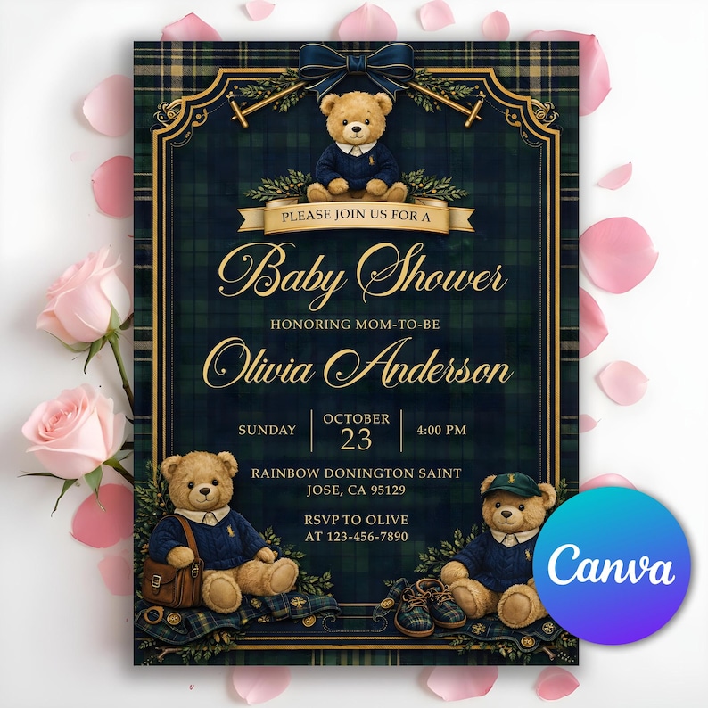 Polo Baby Shower,Plaid Baby Shower,Polo Teddy Bear,Polo Baby Template,Teddy Bear Shower,Vintage Polo Shower,Polo Bear Invitation,Luxury Polo Baby,Teddy bear invite,Baby polo invite,Unique invitation,Retro elegant invite,luxury birthday card,Ralph Lauren Plaid,Ralph Lauren Shower,Ralph Lauren Baby,Polo Ralph Lauren,Ralph Lauren Invite,Editable Template,Invitation Template,Digital Invitation