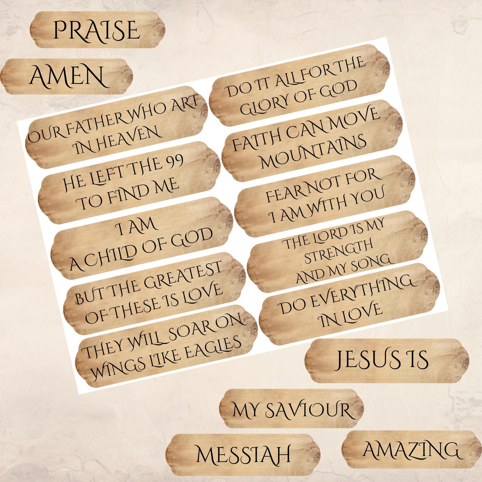 Christian Journaling Labels: Bible Verse Stickers (digital Download) - Etsy