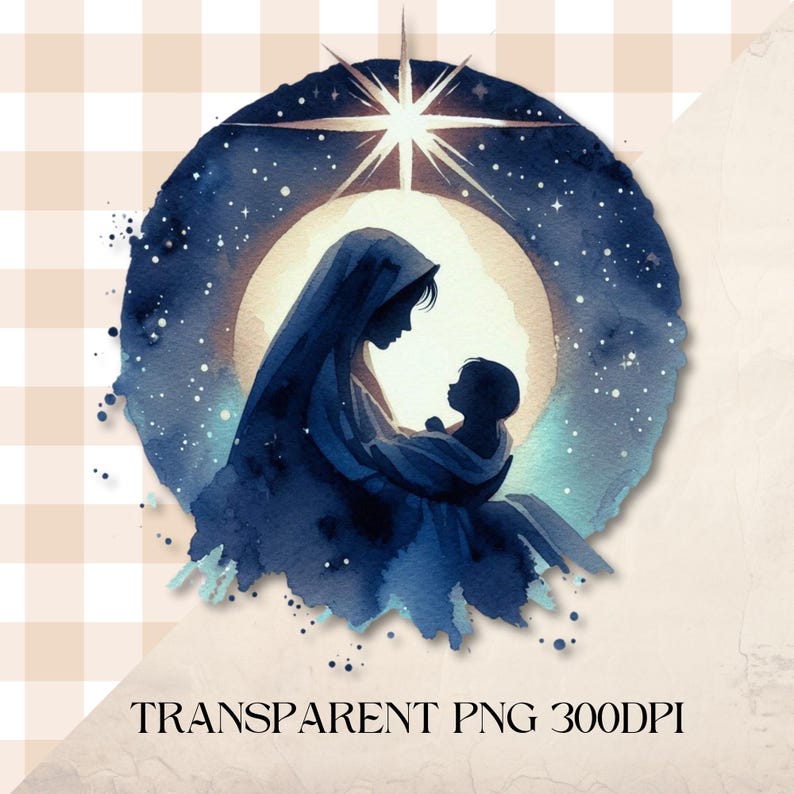 Christmas Nativity Clipart | Christian Digital Art | Bible Journaling Stickers | Instant Download | Printable Ephemera image 4