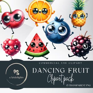 Cumpleaños de frutas bailando png, fruta kawaii, frutas, clip art de frutas, frutas felices, clipart, primer cumpleaños de frutas bailando,