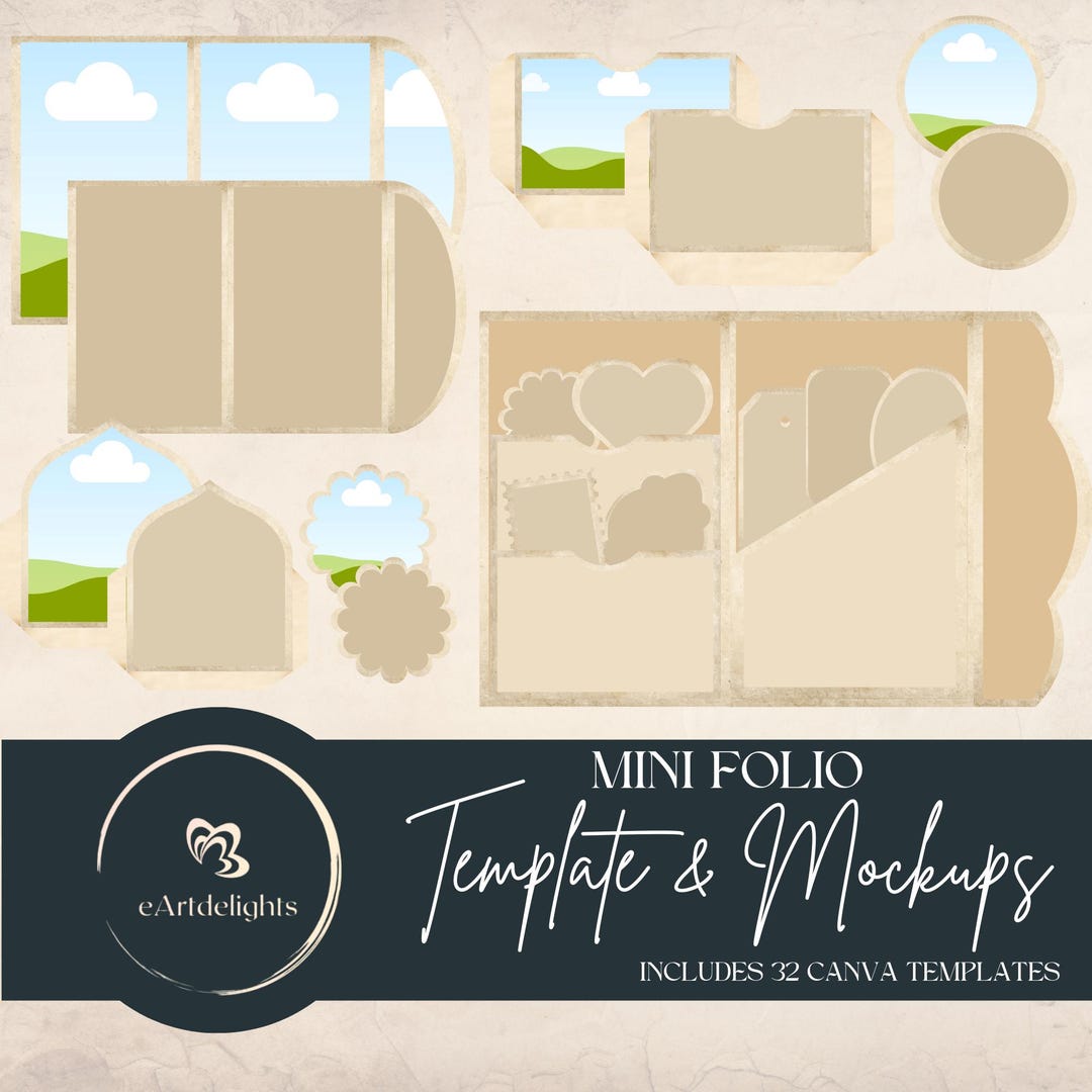 Mini Folio Junk Journal Template: Printable Canva Insert Kit (digital ...