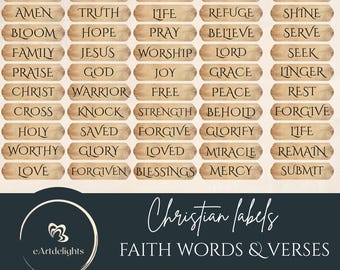 Christian Journaling Labels: Bible Verse Stickers (Digital Download)