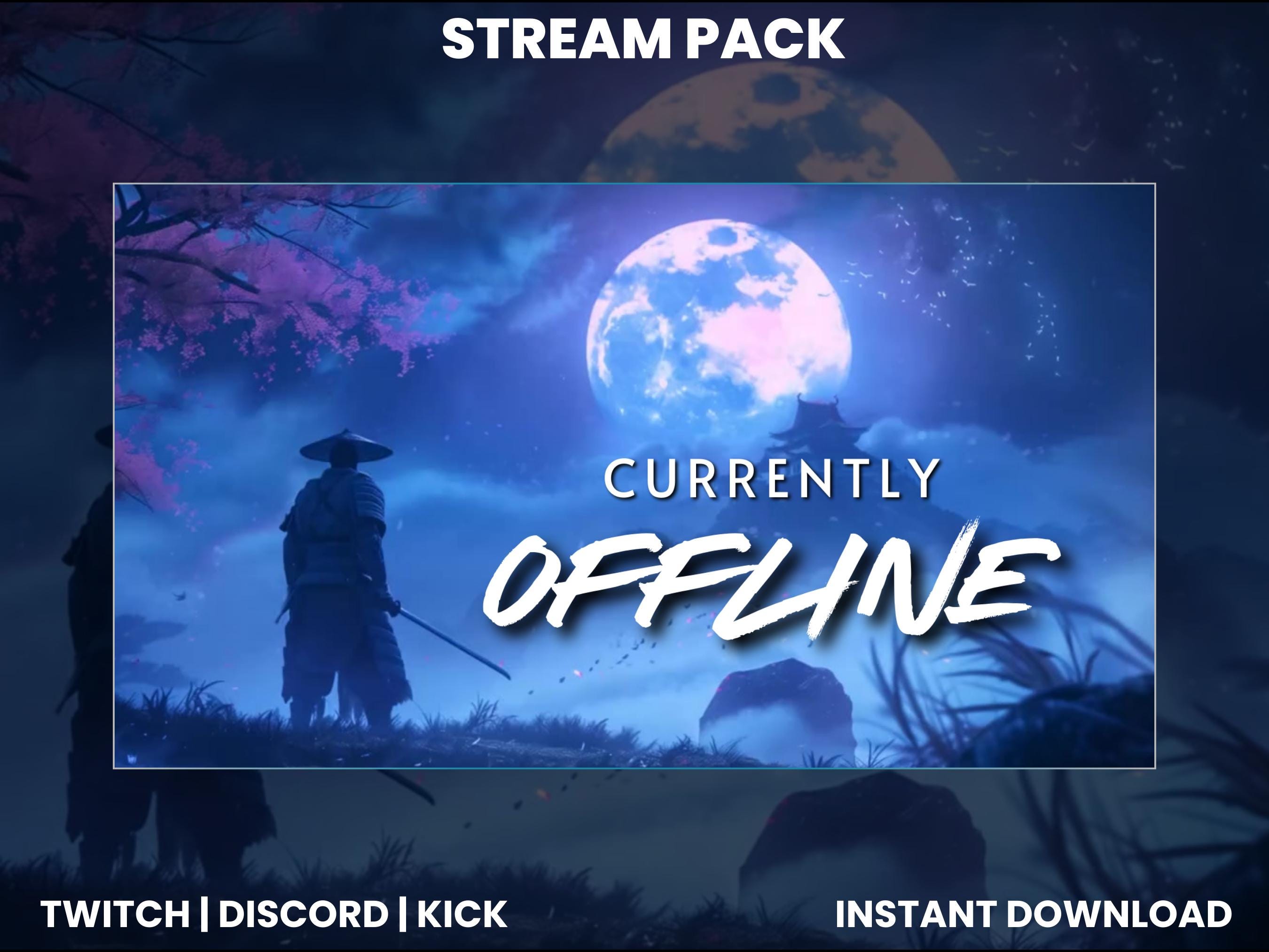Samurai Moon Twitch Stream Pack | Twitch Screen Overlay | Animated ...