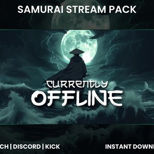 Samurai Twitch Stream Pack | Twitch Screen Overlay | Twitch Panels ...