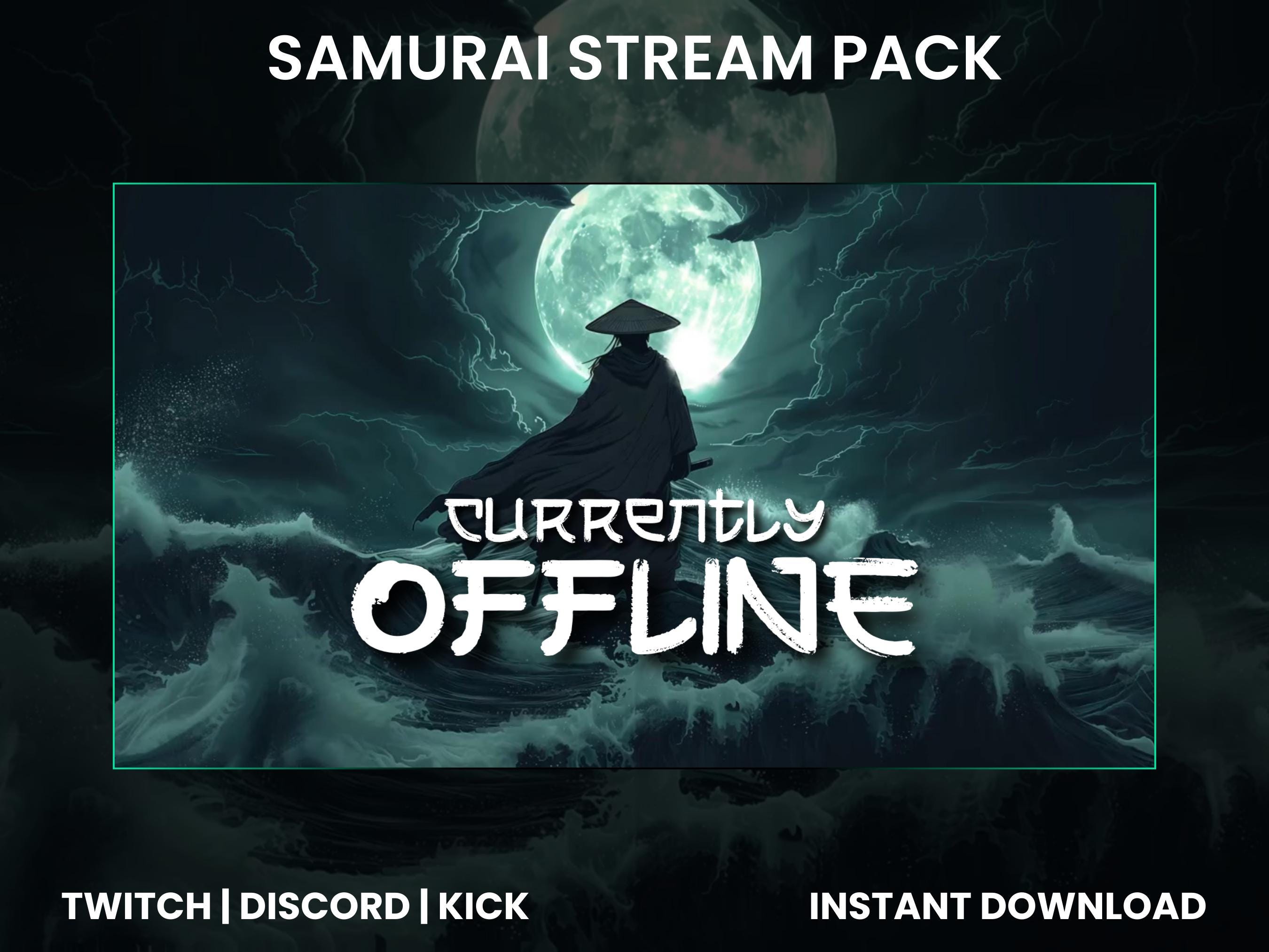 Samurai Twitch Stream Pack | Twitch Screen Overlay | Twitch Panels ...