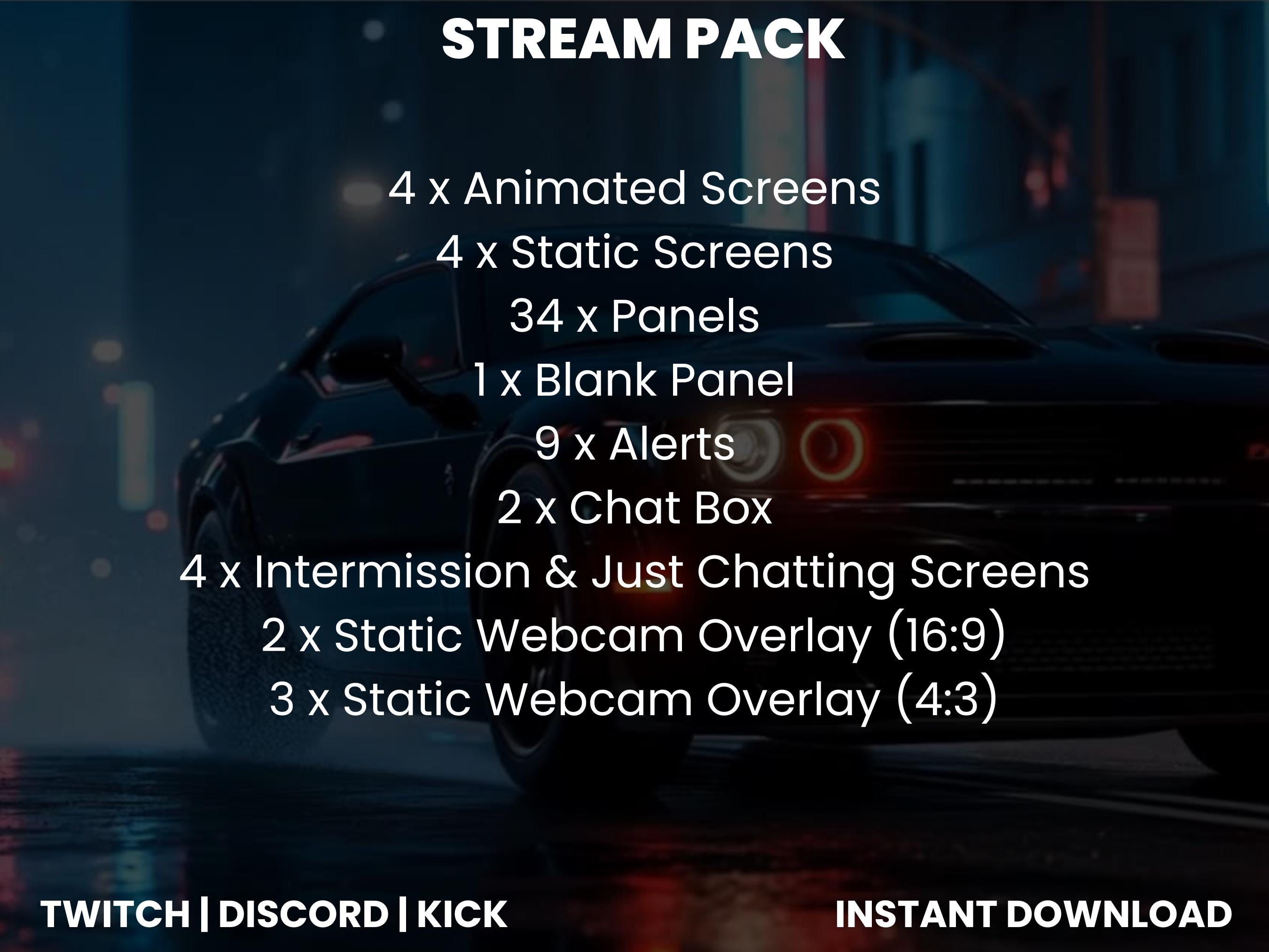 Flo Racing Overlay Racing Stream Overlay Pack for OBS Twitch Kick – Sports Car Stream ...
