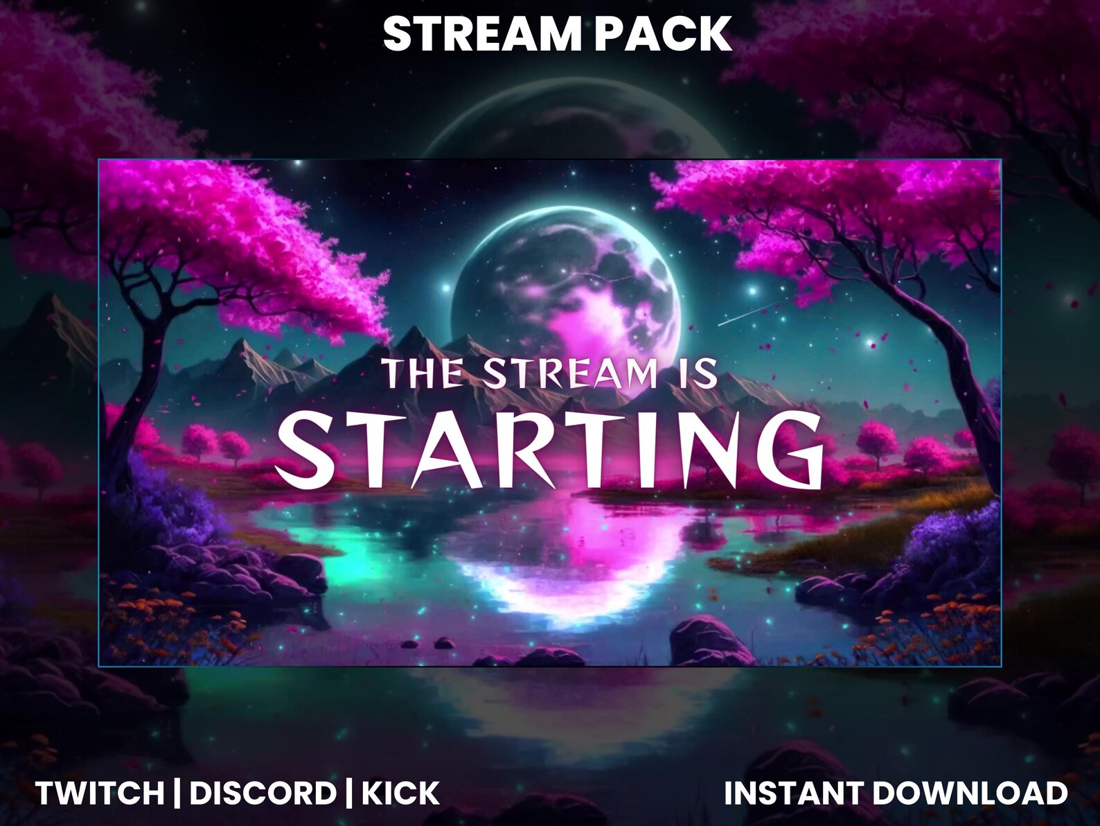 Animated Moonlight Twitch Stream Pack | Webcam Overlay | Twitch Chat ...