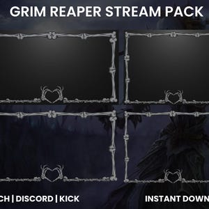 Grim Reaper Twitch Steam Pack | Twitch Screen Overlay | Twitch Sub ...